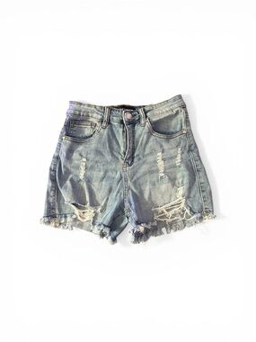 Fashion Nova Distressed Light Blue Denim Cutoff Shorts